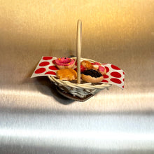 Load image into Gallery viewer, 1 PC Miniature Fridge Magnet Basket with Mexican Sweet Bread CANASTITA CON PAN Y IMAN (Picked Randomly)