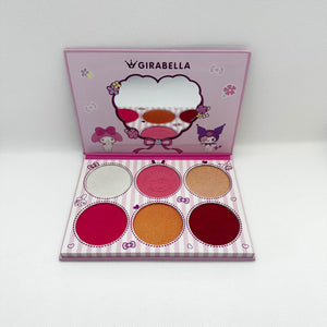 Pink Cute Cat and Friends Blush and Highlighter Palette
