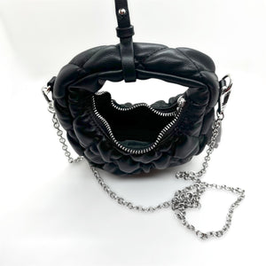 QUILTED CUSHION ZIPPER PURSE CHARM