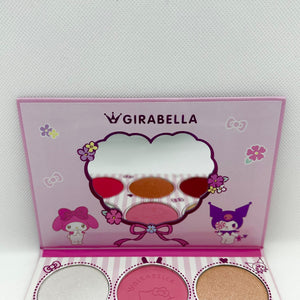 Pink Cute Cat and Friends Blush and Highlighter Palette