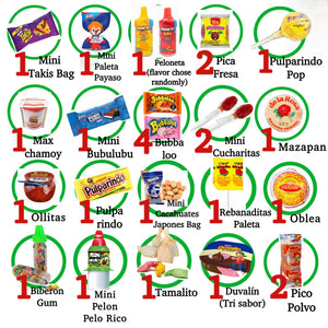30 PCS Mexican Candy Mercadito Bag w/ Mini Piñanta