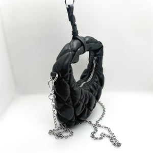 QUILTED CUSHION ZIPPER PURSE CHARM
