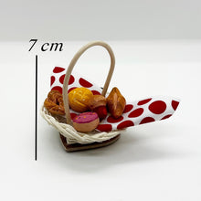 Load image into Gallery viewer, 1 PC Miniature Fridge Magnet Basket with Mexican Sweet Bread CANASTITA CON PAN Y IMAN (Picked Randomly)