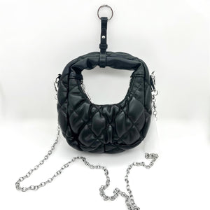 QUILTED CUSHION ZIPPER PURSE CHARM