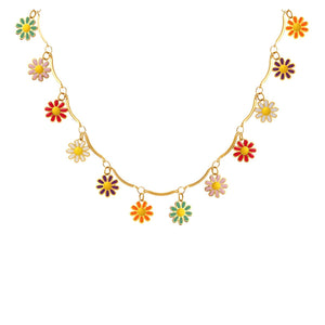 Flowers in Spring Necklace - 18K GOLD PLATED STAINLESS STEEL