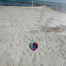 Load image into Gallery viewer, Half Flower Heart Necklace - .925 Silver