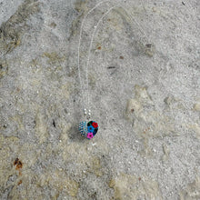 Load image into Gallery viewer, Half Flower Heart Necklace - .925 Silver