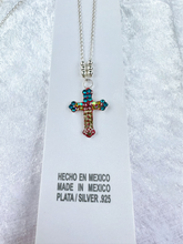 Load image into Gallery viewer, Rainbow Cross Necklace - Silver 925