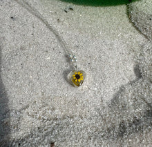 Load image into Gallery viewer, Natural Dried Yellow Flower Necklace - .925 Silver