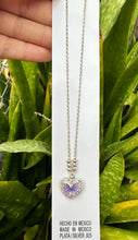 Load image into Gallery viewer, 3D Purple Butterfly Necklace - Silver 925