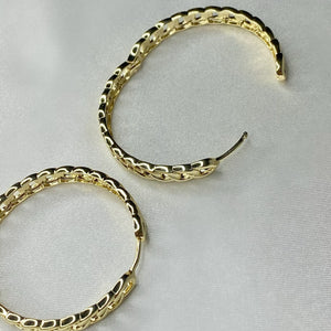 Cuban Link Hoop Earrings