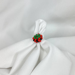 strawberry beaded ring