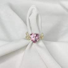 Load image into Gallery viewer, Heart Rhinestone Pearl Ring