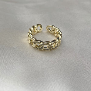 Cuban Link Rhinestone Ring