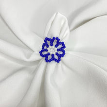 Load image into Gallery viewer, Big Blue Flower Beaded Stretch Ring