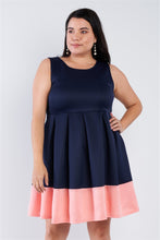Load image into Gallery viewer, Lauren Colorblock Mini Dress - Plus Size