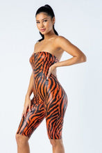 Load image into Gallery viewer, Do Not Get Close Zebra Print Tube Romper