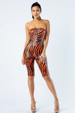Load image into Gallery viewer, Do Not Get Close Zebra Print Tube Romper