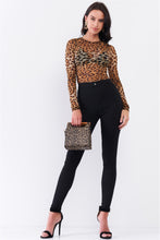 Load image into Gallery viewer, Brown Leopard Mesh Bodysuit