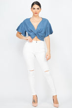 Load image into Gallery viewer, Knotted V-neck Crop Top