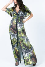 Load image into Gallery viewer, Deep V Neck Zebra Print Dress