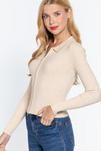 Load image into Gallery viewer, Jamie Notched Collar Zippered Sweater