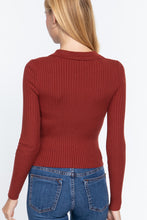 Load image into Gallery viewer, Jamie Notched Collar Zippered Sweater