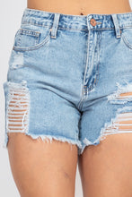 Load image into Gallery viewer, Ripped Five-pocket Mini Denim Shorts