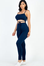 Load image into Gallery viewer, Solid Tie Front Cut Out Jumpsuit