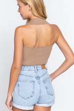 Load image into Gallery viewer, Halter Ruched Crop Sweater Knit Top