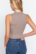 Load image into Gallery viewer, Sleeveless Rib Sweater Top W/zipper