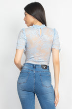 Load image into Gallery viewer, Stasia Floral Lace Corset Keyhole Bodysuit