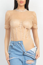 Load image into Gallery viewer, Floral Lace Corset Keyhole Bodysuit