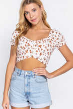 Load image into Gallery viewer, Hailey Short Sleeve Print Crop Woven Top