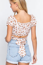 Load image into Gallery viewer, Hailey Short Sleeve Print Crop Woven Top