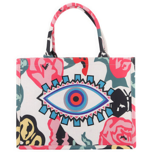 Flower Evil Eye Tote Bag