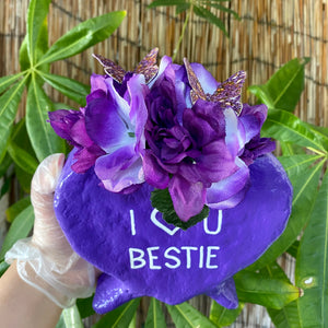 "I Love You Bestie" Heart Shaped Floral Arrangement