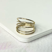 Load image into Gallery viewer, 5 row gold plated ring