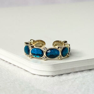 Blue Rhinestone Ring