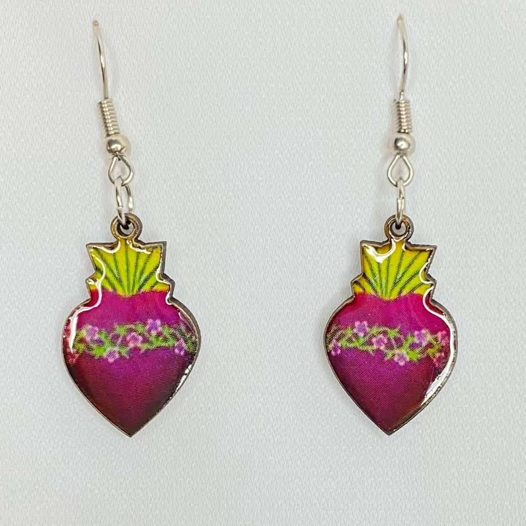 Sacred Mexican Heart Earrings