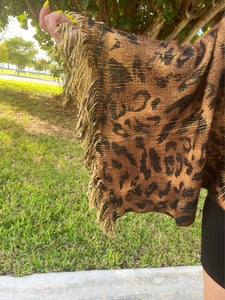 Tiger Poncho Sweater Pullover - ONE SIZE