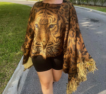 Load image into Gallery viewer, Tiger Poncho Sweater Pullover - ONE SIZE