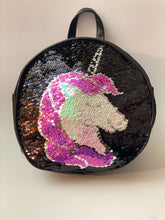 Load image into Gallery viewer, Round mini sequin unicorn backpack