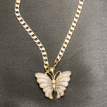 Load image into Gallery viewer, Rhinestone butterfly necklace