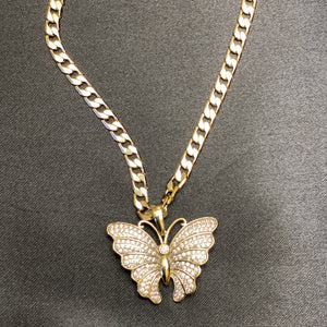 Rhinestone butterfly necklace