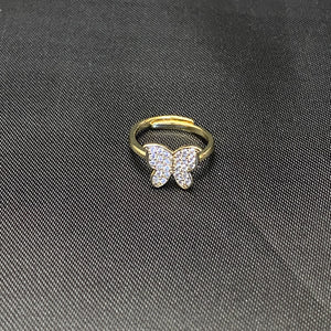 Rhinestone Butterfly Ring