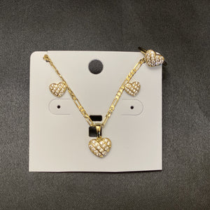 Rhinestone Heart Jewelry Set