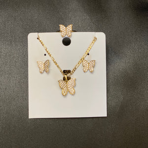 Fly High Rhinestone Butterfly Jewelry Set