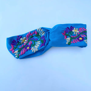 Elena Embroidered Top Knot Headband