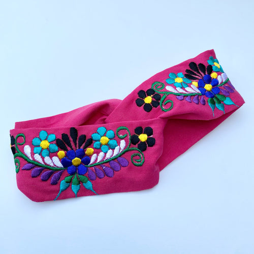 Elena Embroidered Top Knot Headband